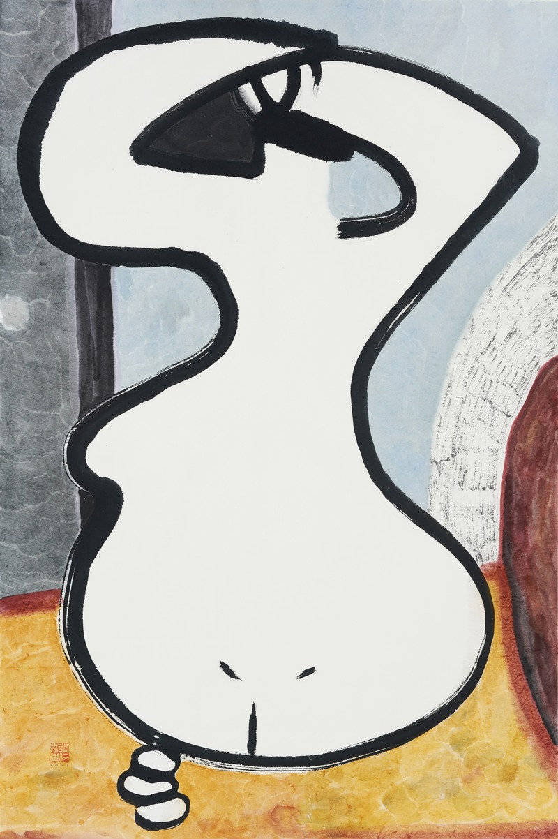 장병언, figure, ink_and_light_color_on_paper, painting, 2026